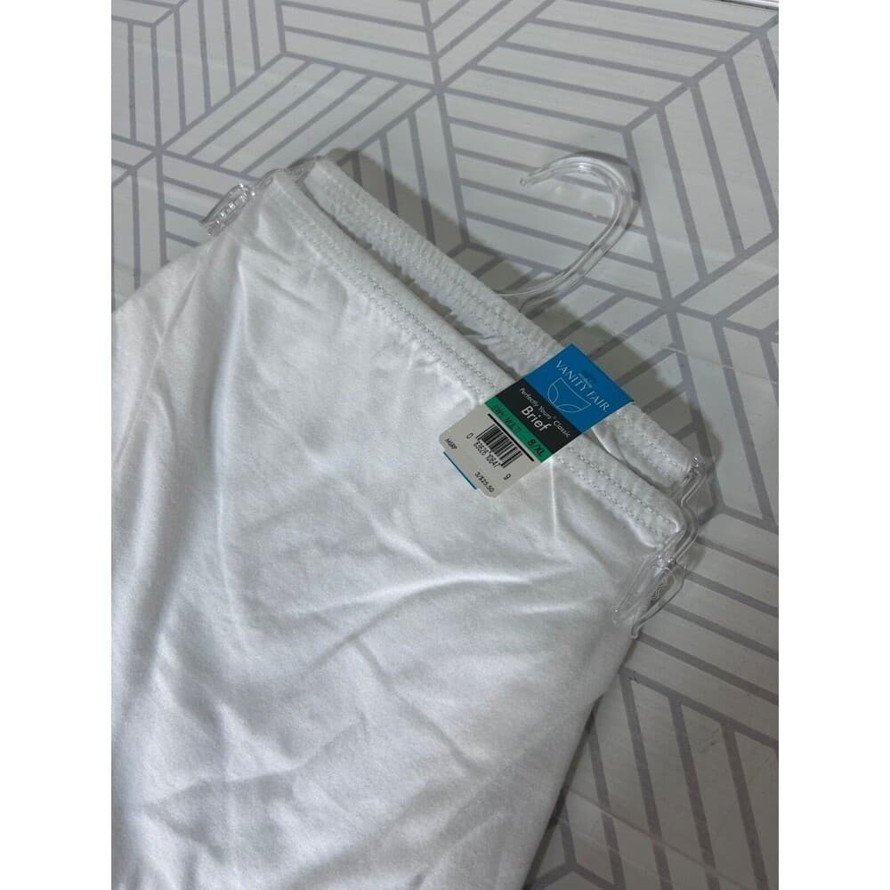 NWT Vanity Fair Size 8 XL White 2 Pairs Perfectly Yours Cotton Brief Panty - Thumbnail 5