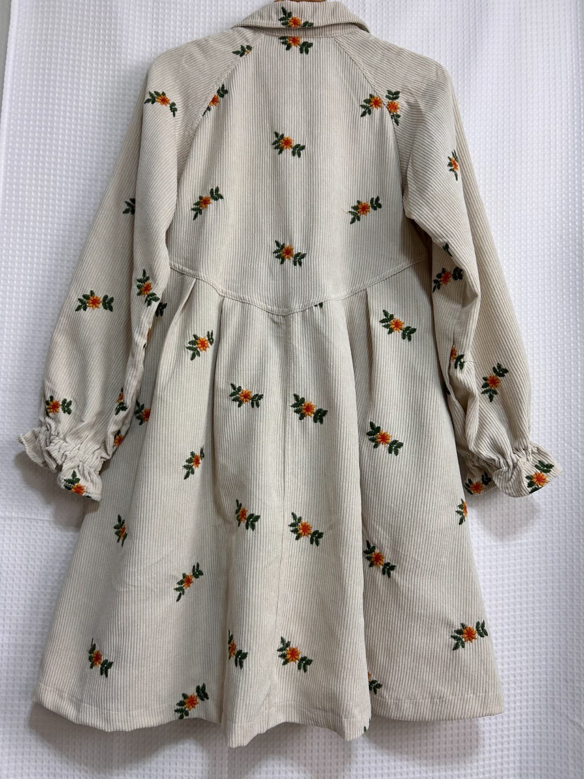 Roolee Women’s size S Boho Corduory Embroidered Floral Cottage Dress v - Thumbnail 11