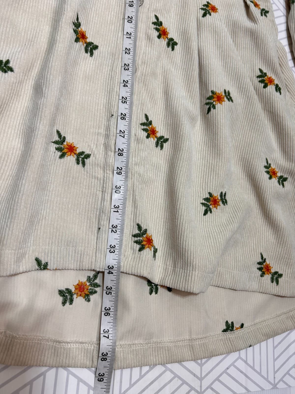 Roolee Women’s size S Boho Corduory Embroidered Floral Cottage Dress v - Thumbnail 7