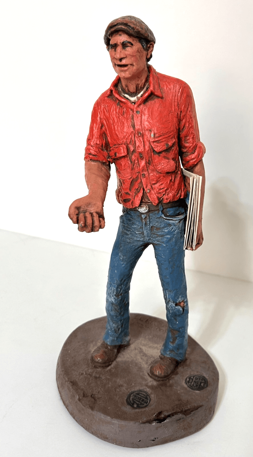 Rare vintage Michael Garman Signed Sculpture Newsman 1977 The Gazette Colorado - Thumbnail 3