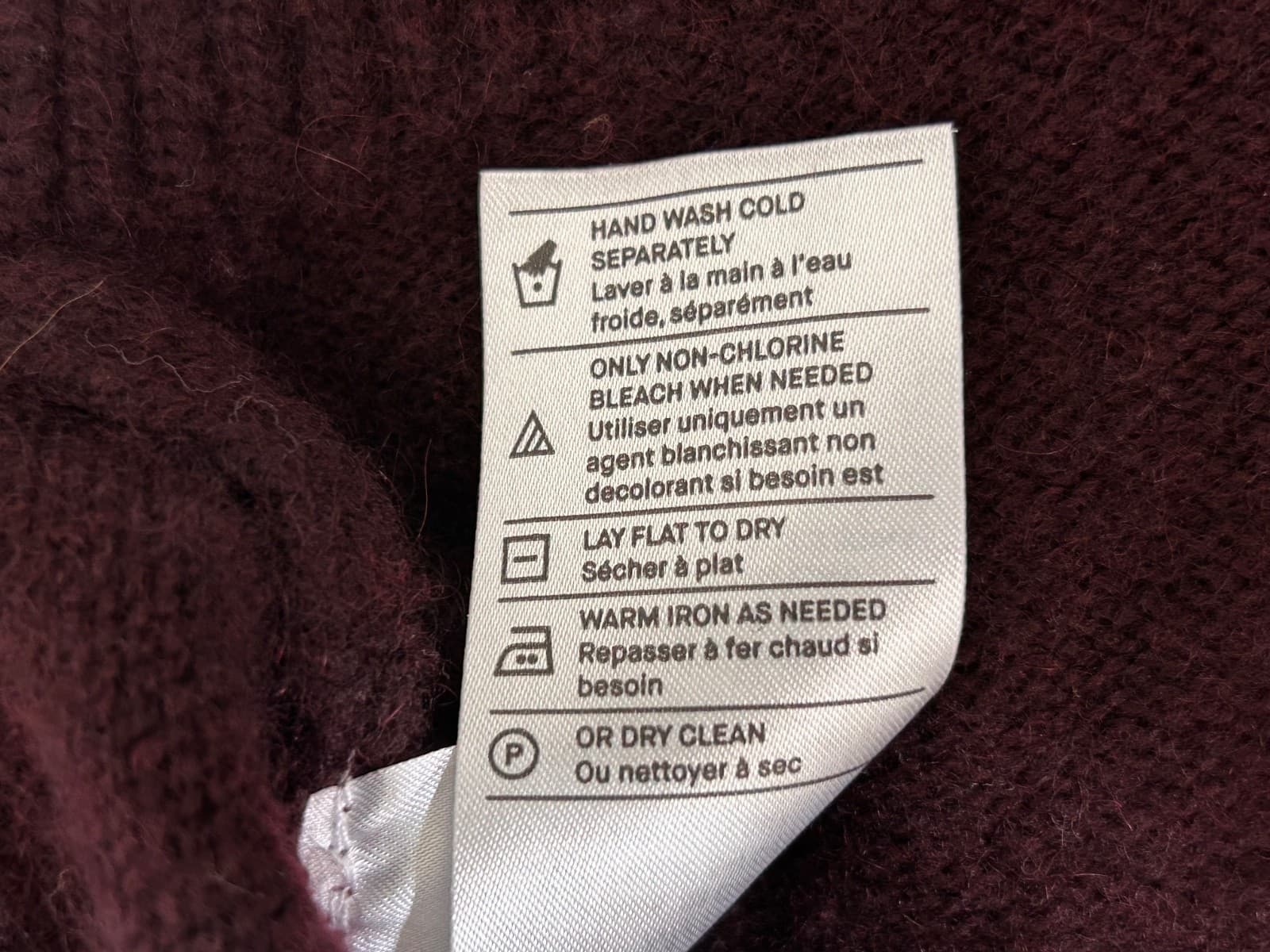 Vince Womens Wool Cashmere Sweater Size M Burgundy Old Money Turtleneck v - Thumbnail 3