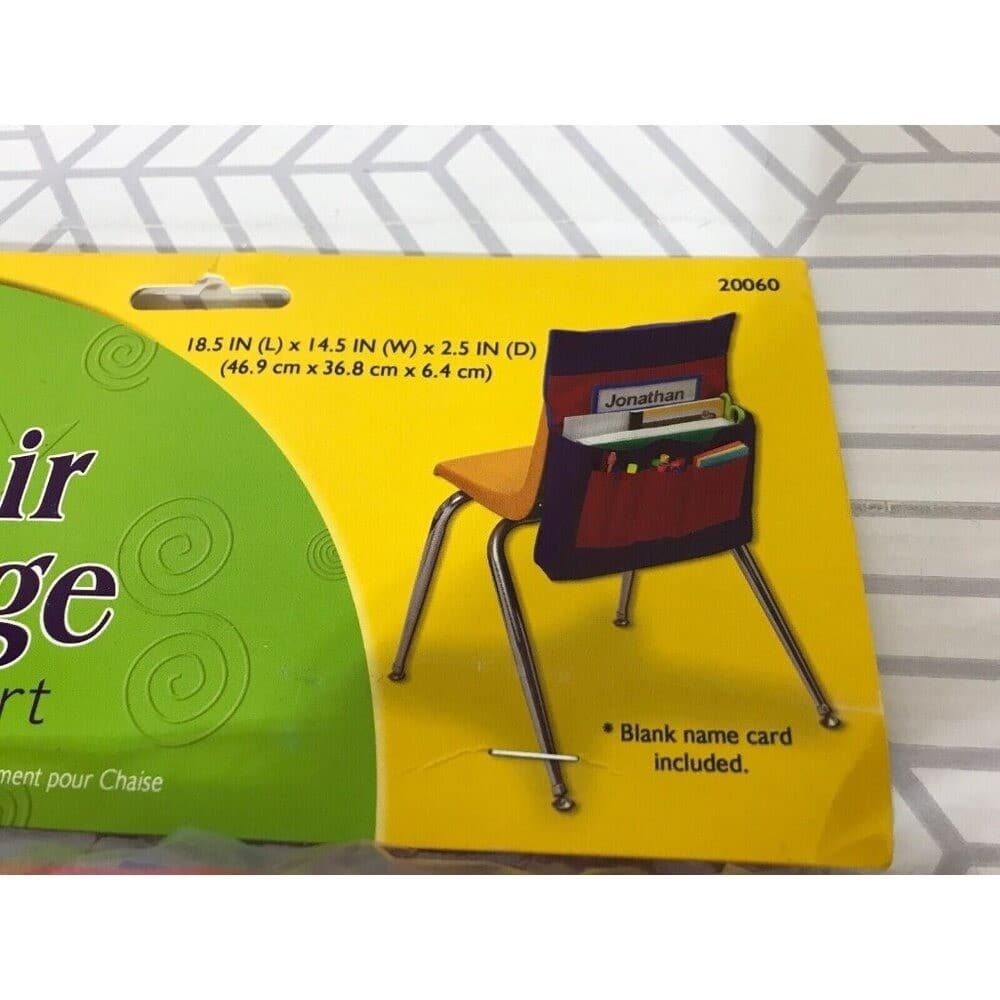 Pacon Homeschooling Chair Back Pocket School Chair Storage Pocket Organizer - Thumbnail 8