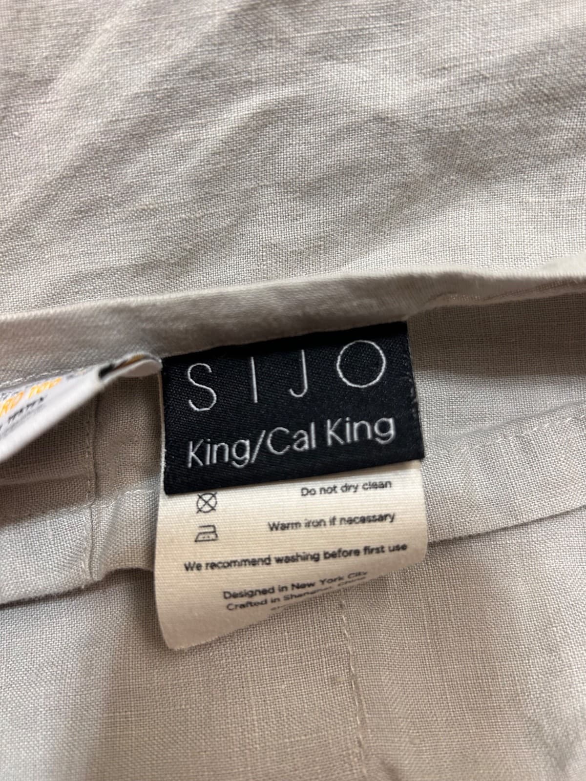 SIJO 100% Gray French Flax Linen Fitted & Flat Sheet KING/CAL KING 110" x 100" - Thumbnail 11