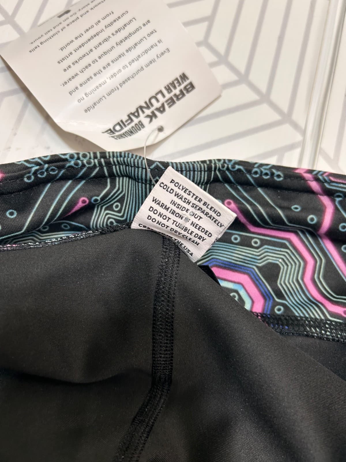 NWT Lunafide Size M Active Leggings Cyber Celestial Gamer Handcrafted c - Thumbnail 7