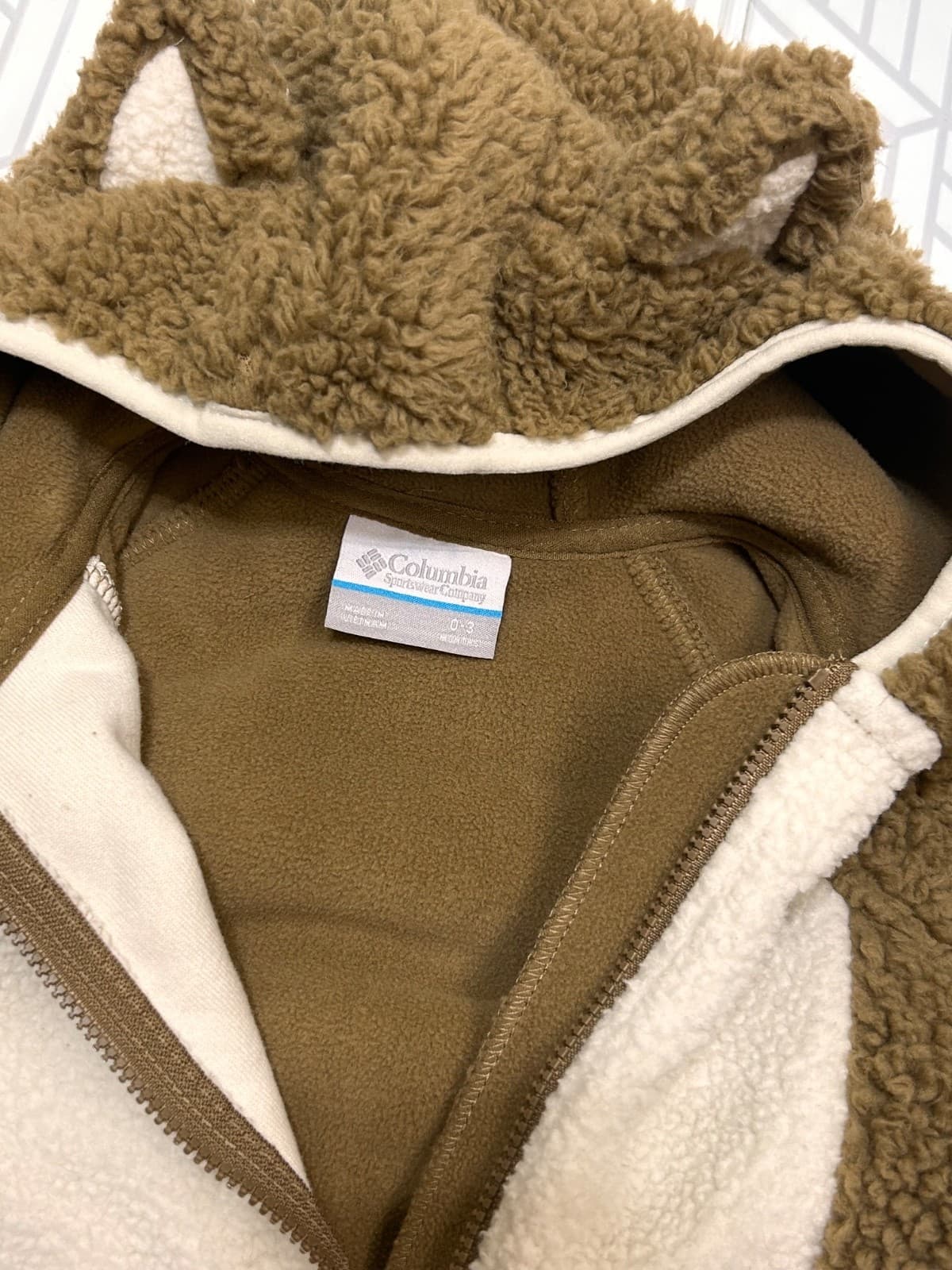 Columbia Fox Baby Sherpa Bunting Suit Size 0-3 Months Feet And Hands Warmer - Thumbnail 7