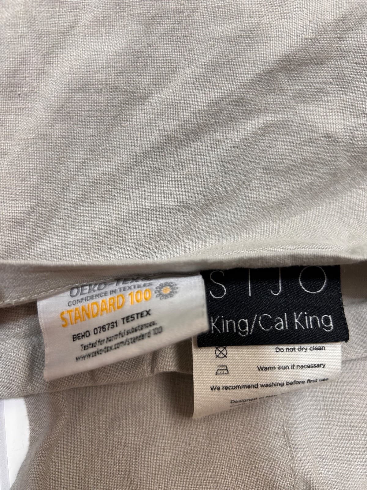 SIJO 100% Gray French Flax Linen Fitted & Flat Sheet KING/CAL KING 110" x 100" - Thumbnail 12