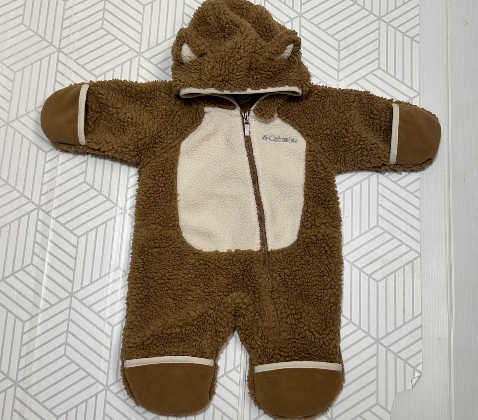Columbia Fox Baby Sherpa Bunting Suit Size 0-3 Months Feet And Hands Warmer - Thumbnail 2