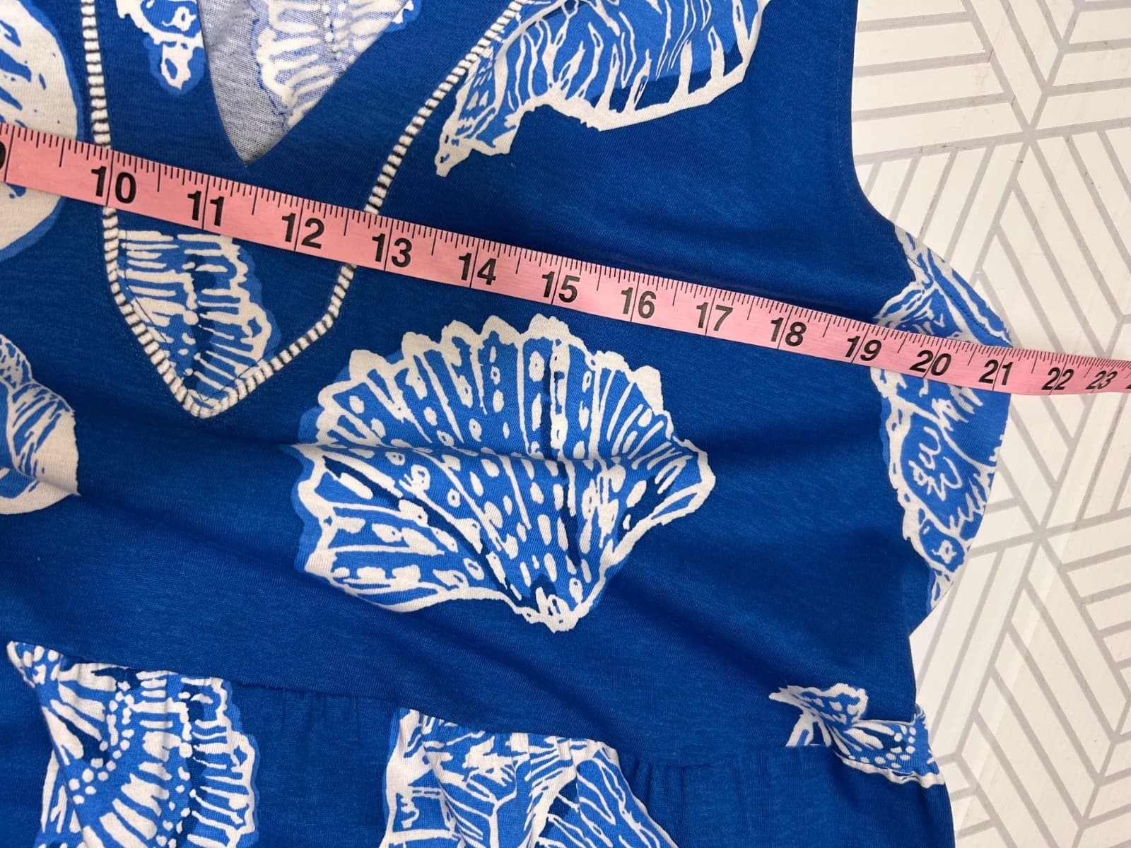 Lilly Pulitzer Size XL SYDNEE Maxi Long Cotton Dress Shell Of A Good Time Blue g - Thumbnail 7