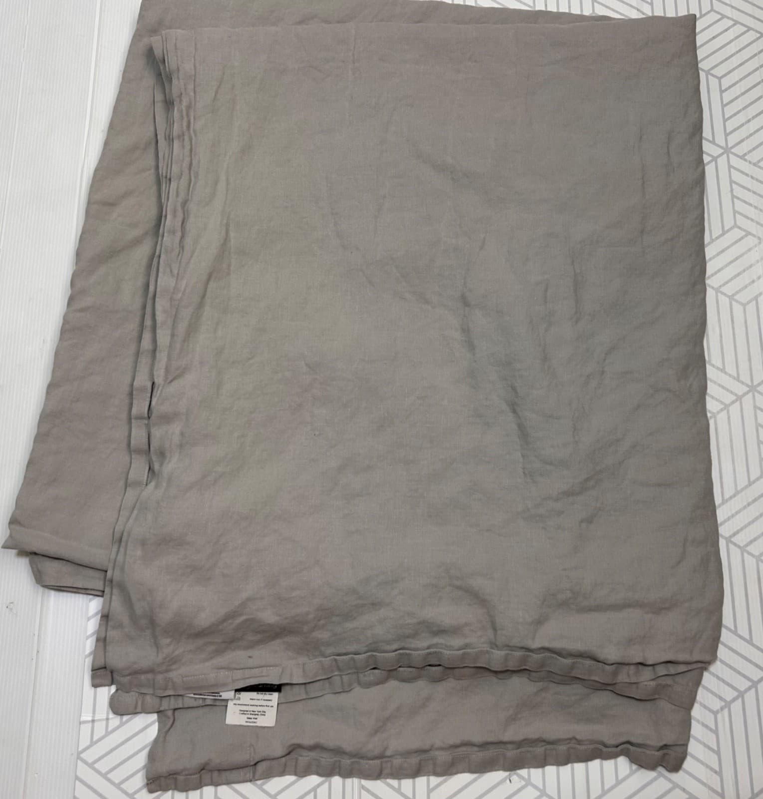SIJO 100% Gray French Flax Linen Fitted & Flat Sheet KING/CAL KING 110" x 100" - Thumbnail 2