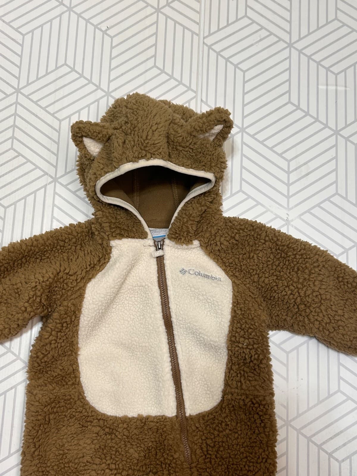 Columbia Fox Baby Sherpa Bunting Suit Size 0-3 Months Feet And Hands Warmer - Thumbnail 8