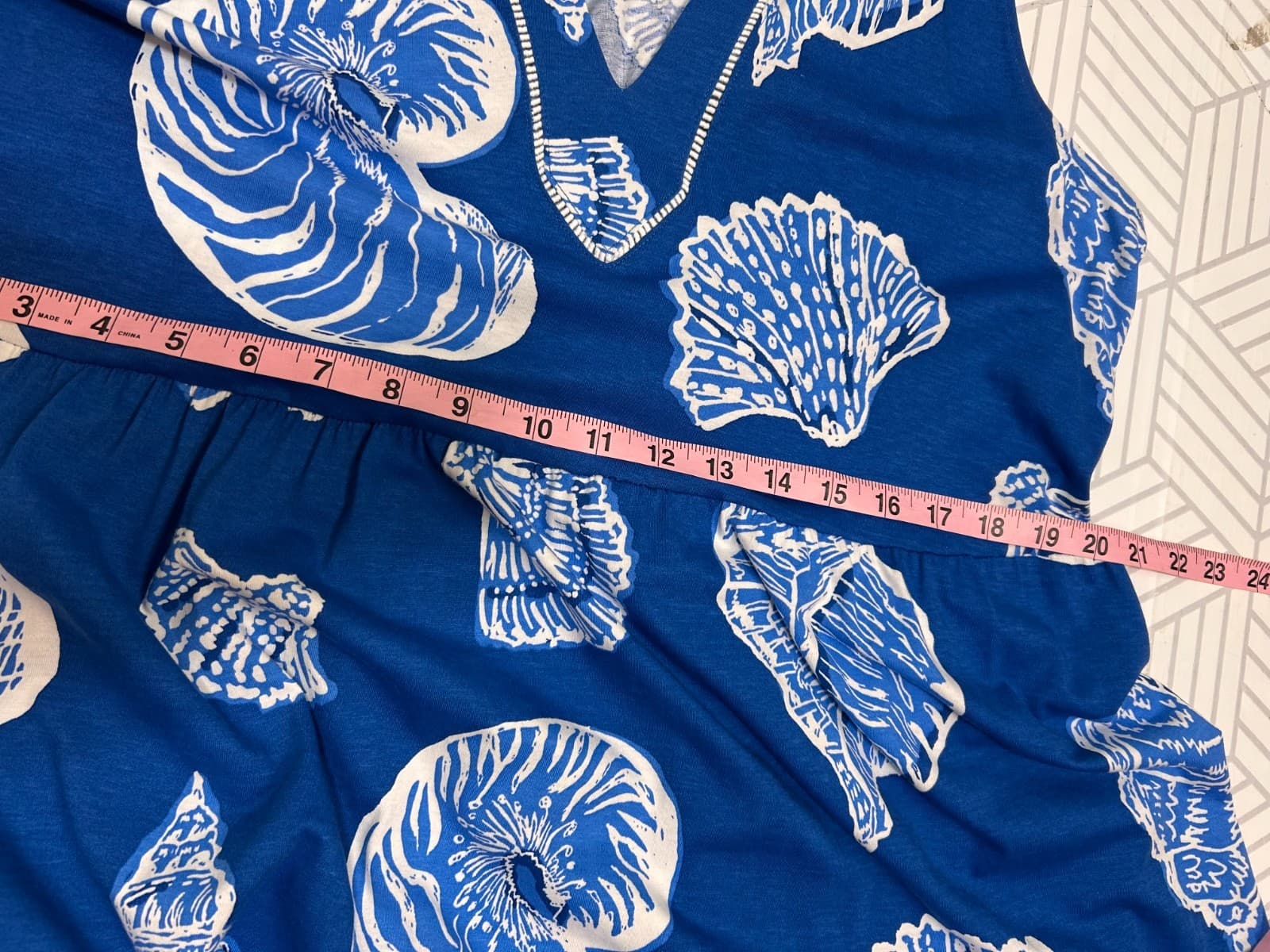 Lilly Pulitzer Size XL SYDNEE Maxi Long Cotton Dress Shell Of A Good Time Blue g - Thumbnail 6