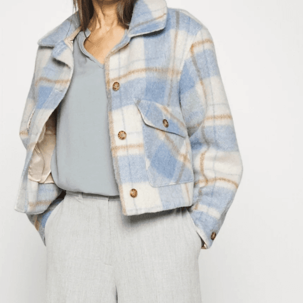 NWT ABERCROMBIE & FITCH Plaid Wool Blend Size XS Jacket Coat Blazer k
