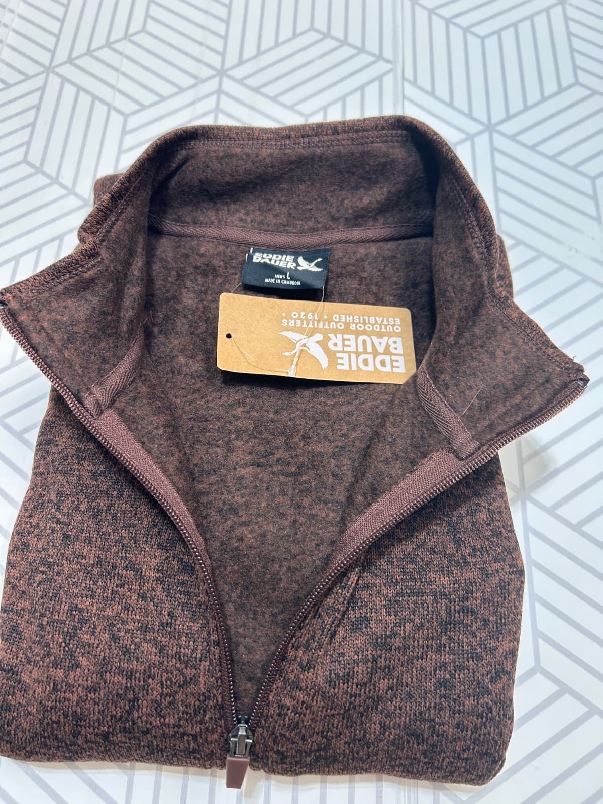 NWT Eddie Bauer Men size Large Radiator 1/4 Zip Fleece Pullover Jacket Sweater k - Thumbnail 7