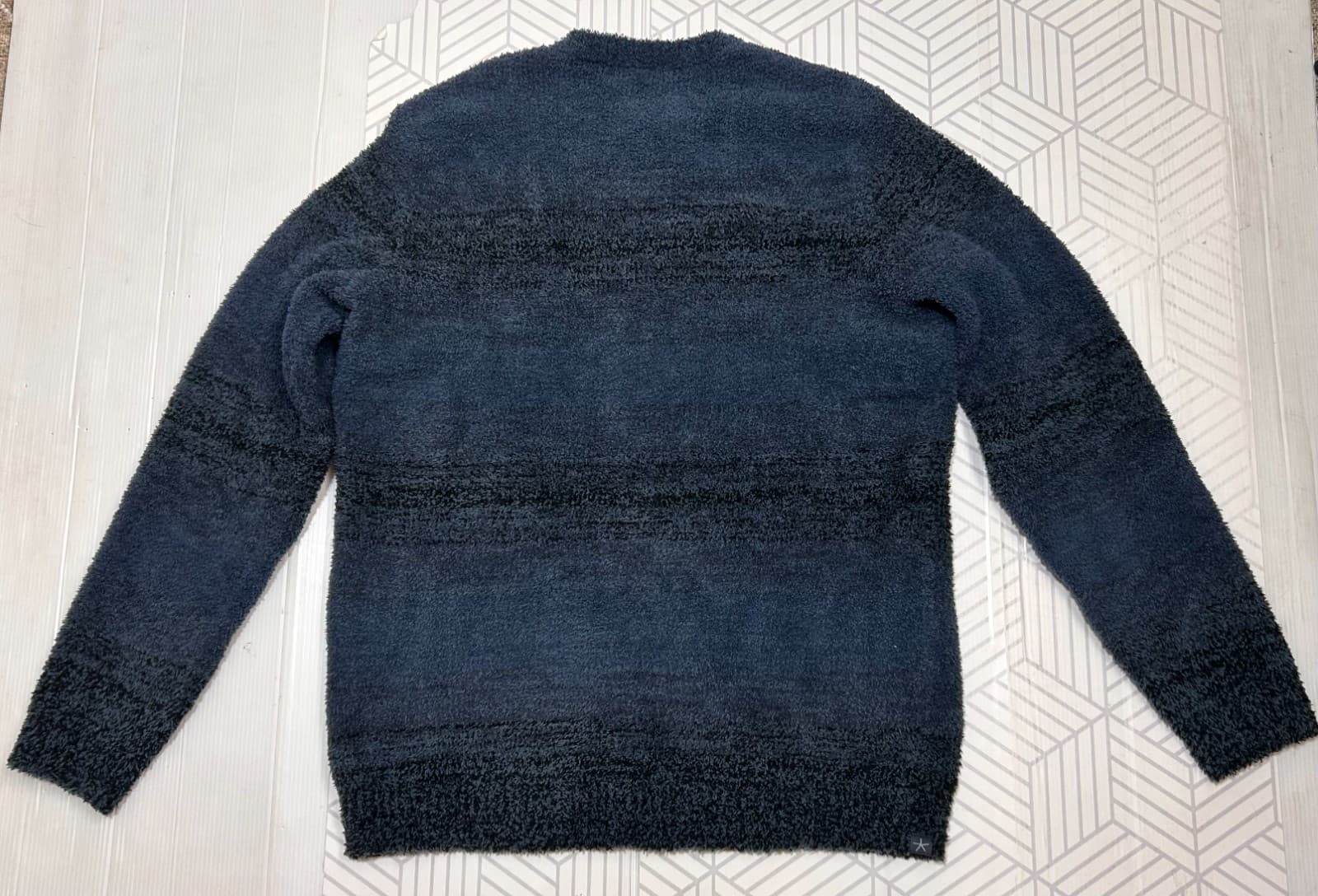 NWT $138 Barefoot Dreams Cozy Chic Pullover Men size M Indigo Ombre Comfort v - Thumbnail 7