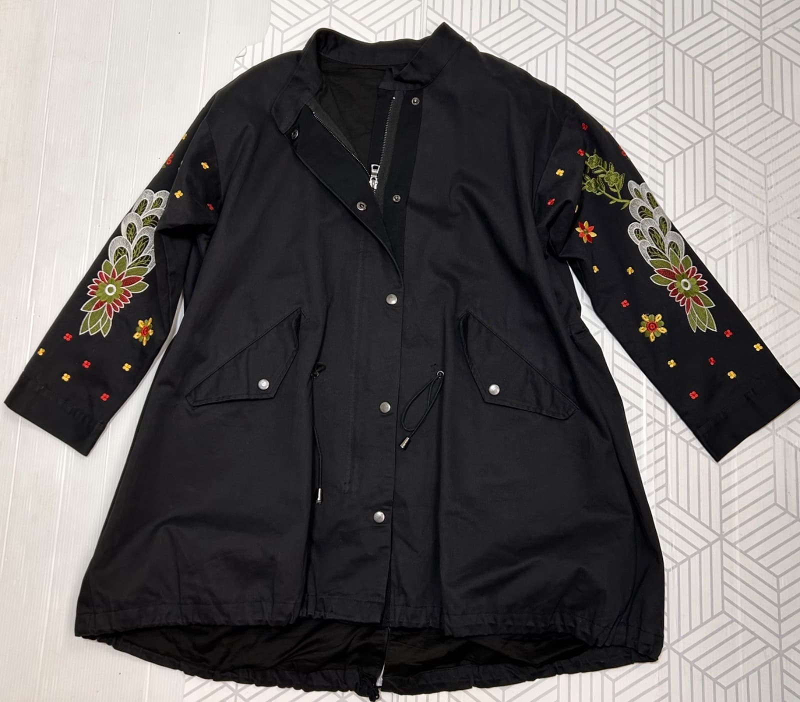 Embroidered Size L Tiger Coat Field Jacket L’Aveugle Par Amour Floral Birds k - Thumbnail 15