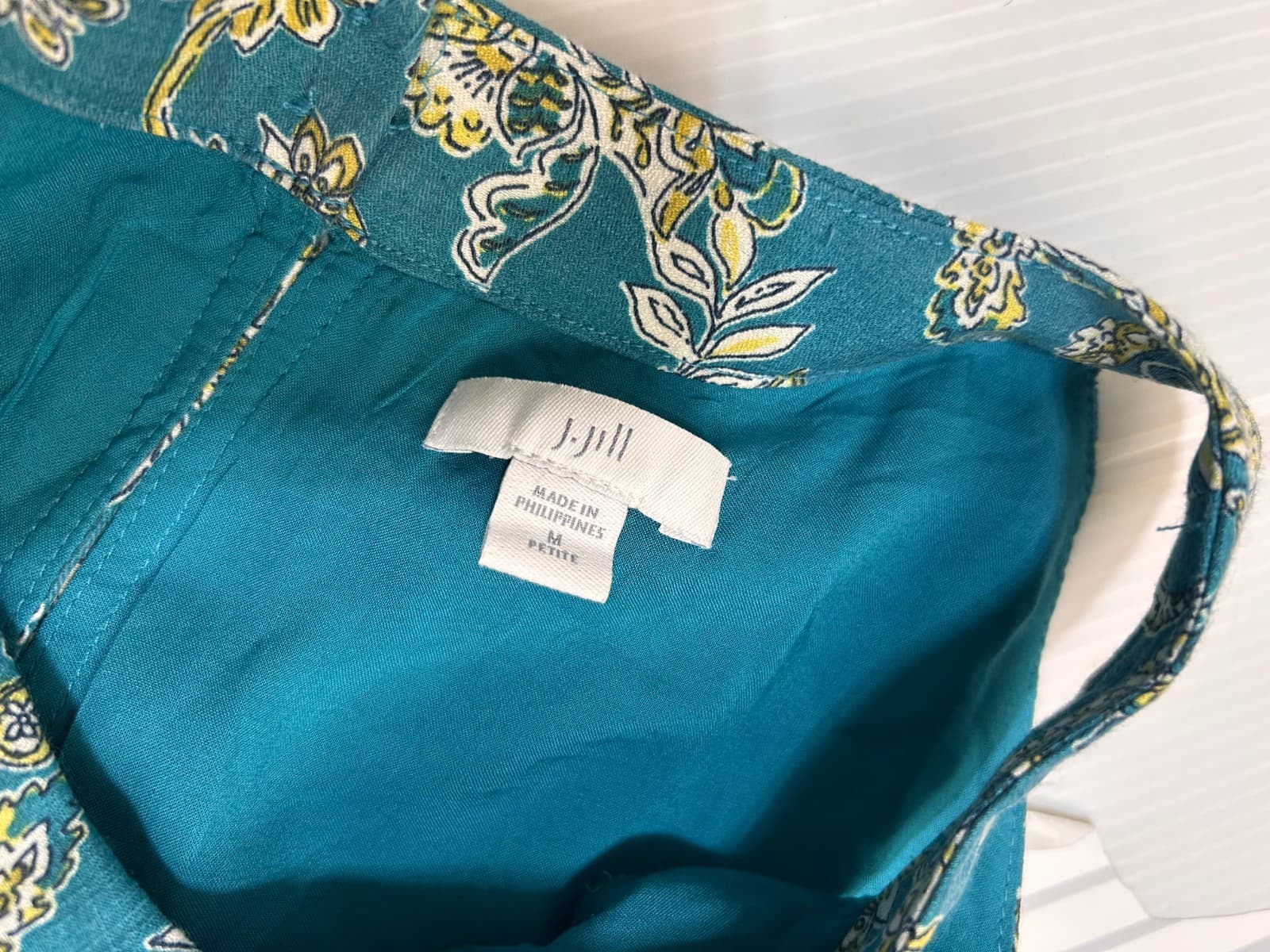 J. Jill Teal Paisley Tiered Maxi Dress Halter Size Medium Petite Summer Boho I - Thumbnail 9