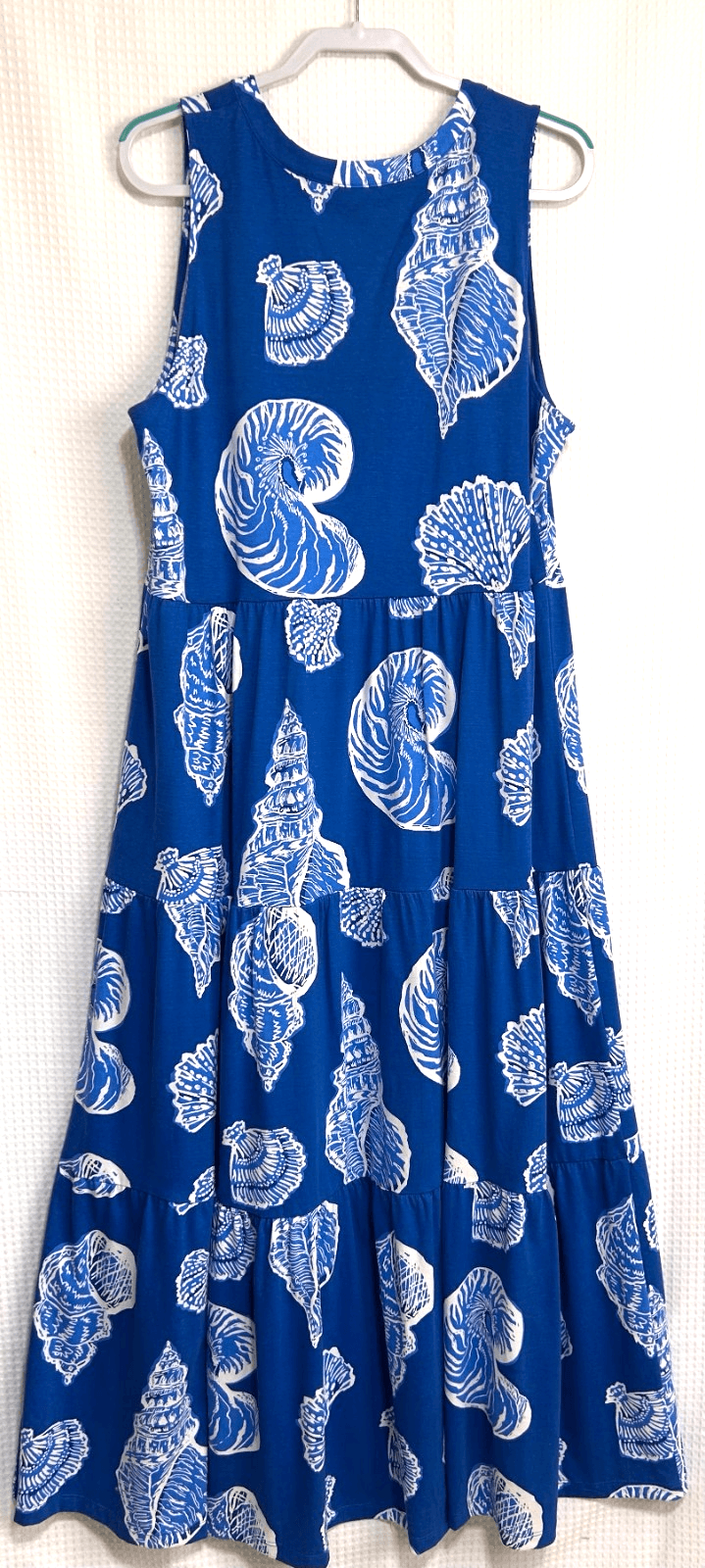 Lilly Pulitzer Size XL SYDNEE Maxi Long Cotton Dress Shell Of A Good Time Blue g - Thumbnail 3
