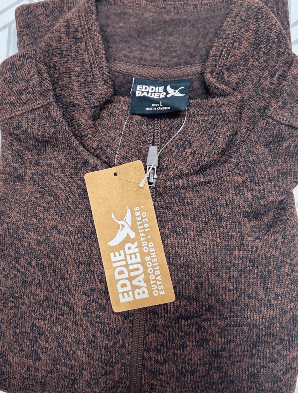 NWT Eddie Bauer Men size Large Radiator 1/4 Zip Fleece Pullover Jacket Sweater k - Thumbnail 2