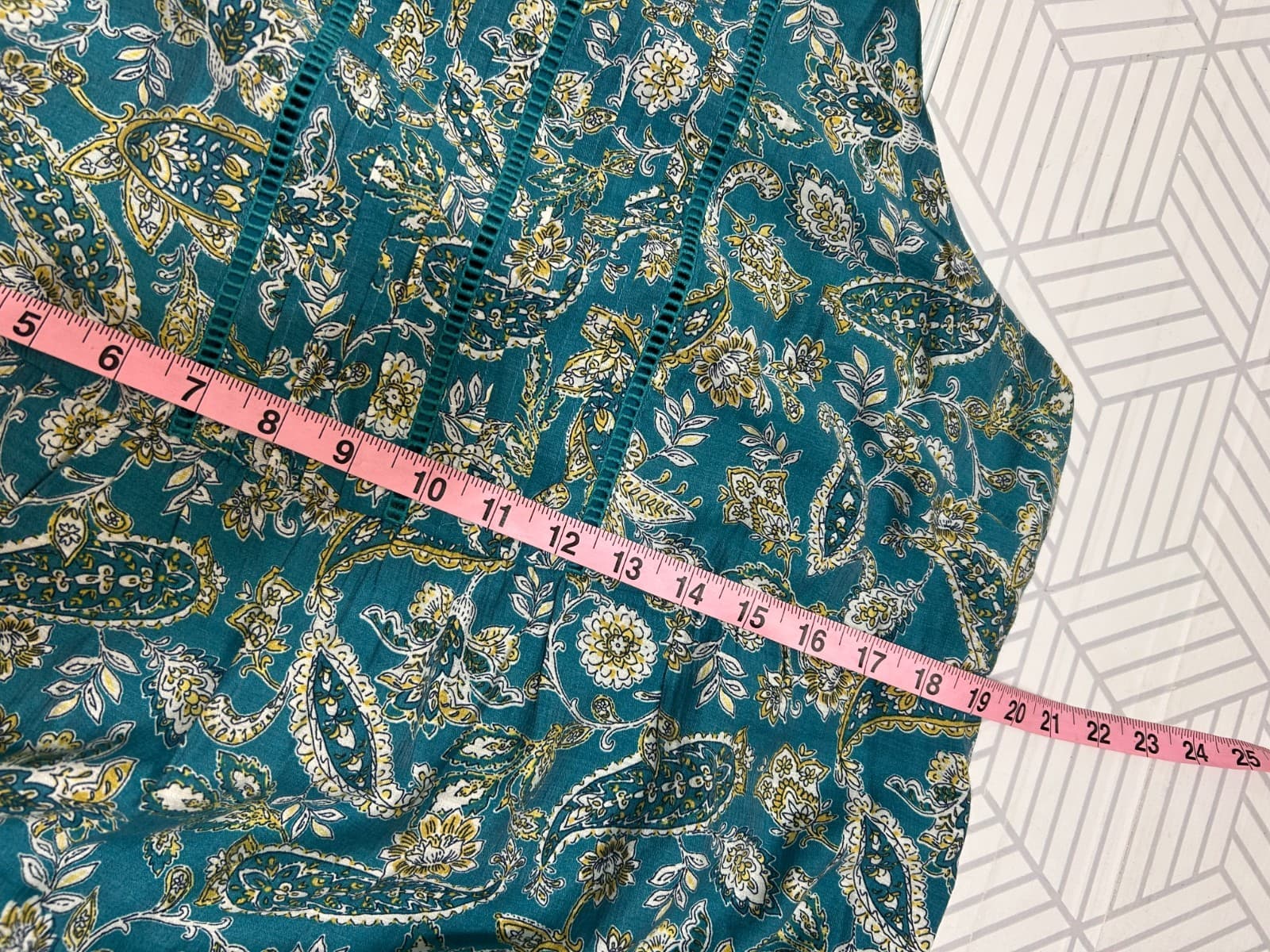 J. Jill Teal Paisley Tiered Maxi Dress Halter Size Medium Petite Summer Boho I - Thumbnail 7