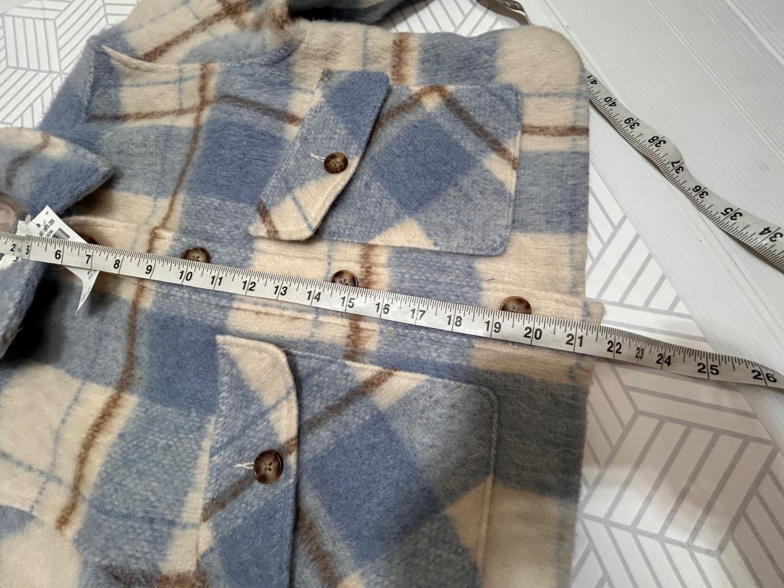 NWT ABERCROMBIE & FITCH Plaid Wool Blend Size XS Jacket Coat Blazer k - Thumbnail 5