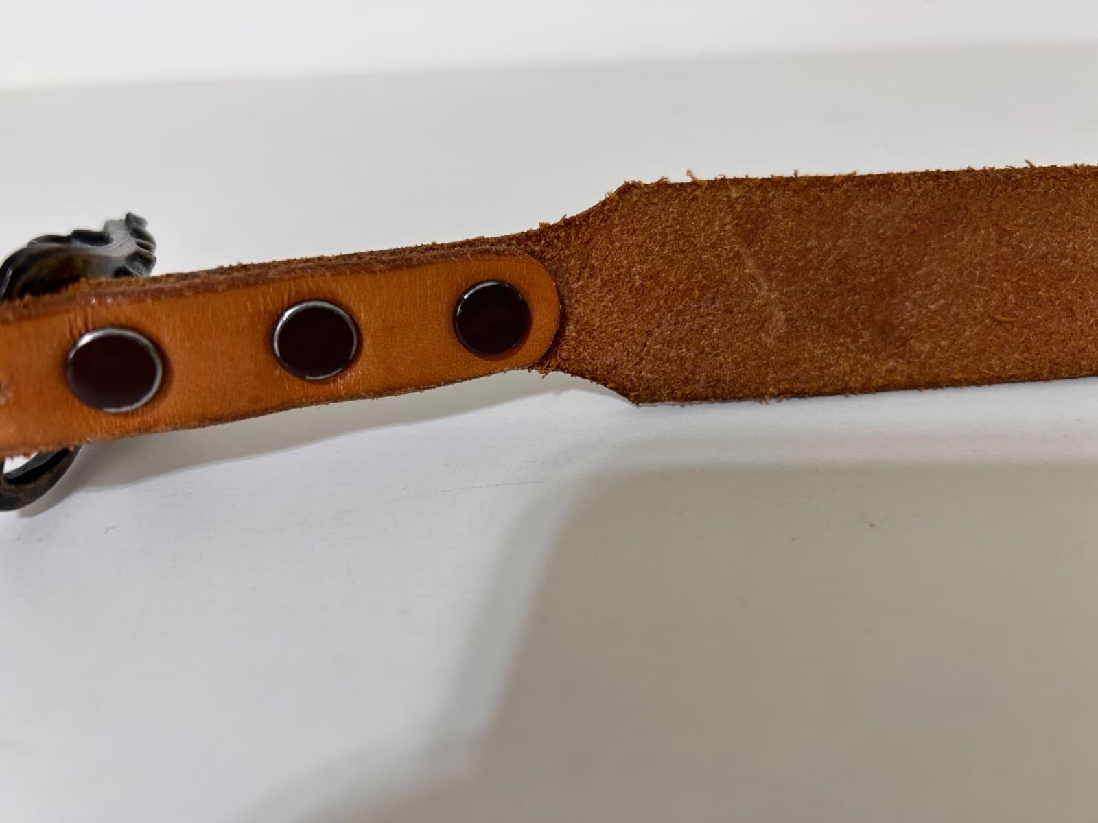Justin Brass Horse Buckle Top Grain Cowhide Leather Belt Tooled Size 34 USA - Thumbnail 10