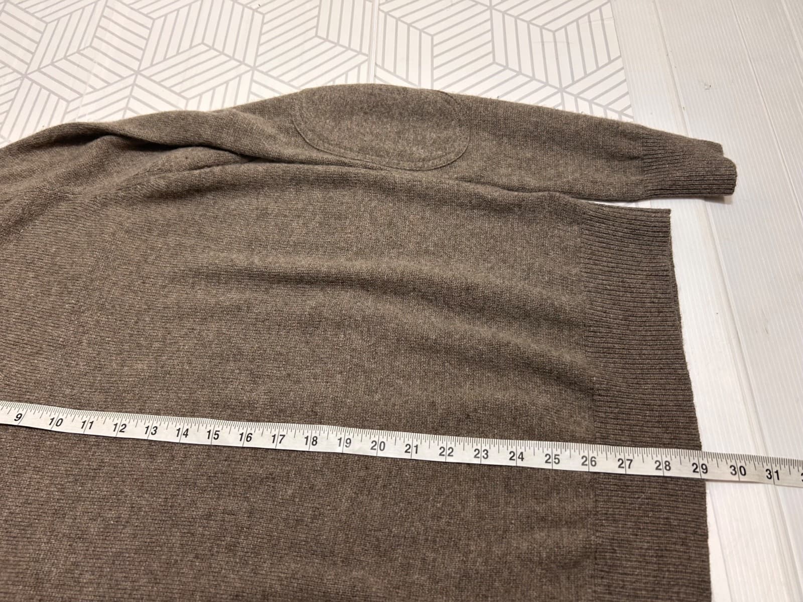 J.Crew Men's Large Slim Merino Wool Alpaca Blend 1/4 Zip Sweater Taupe Soft k - Thumbnail 6