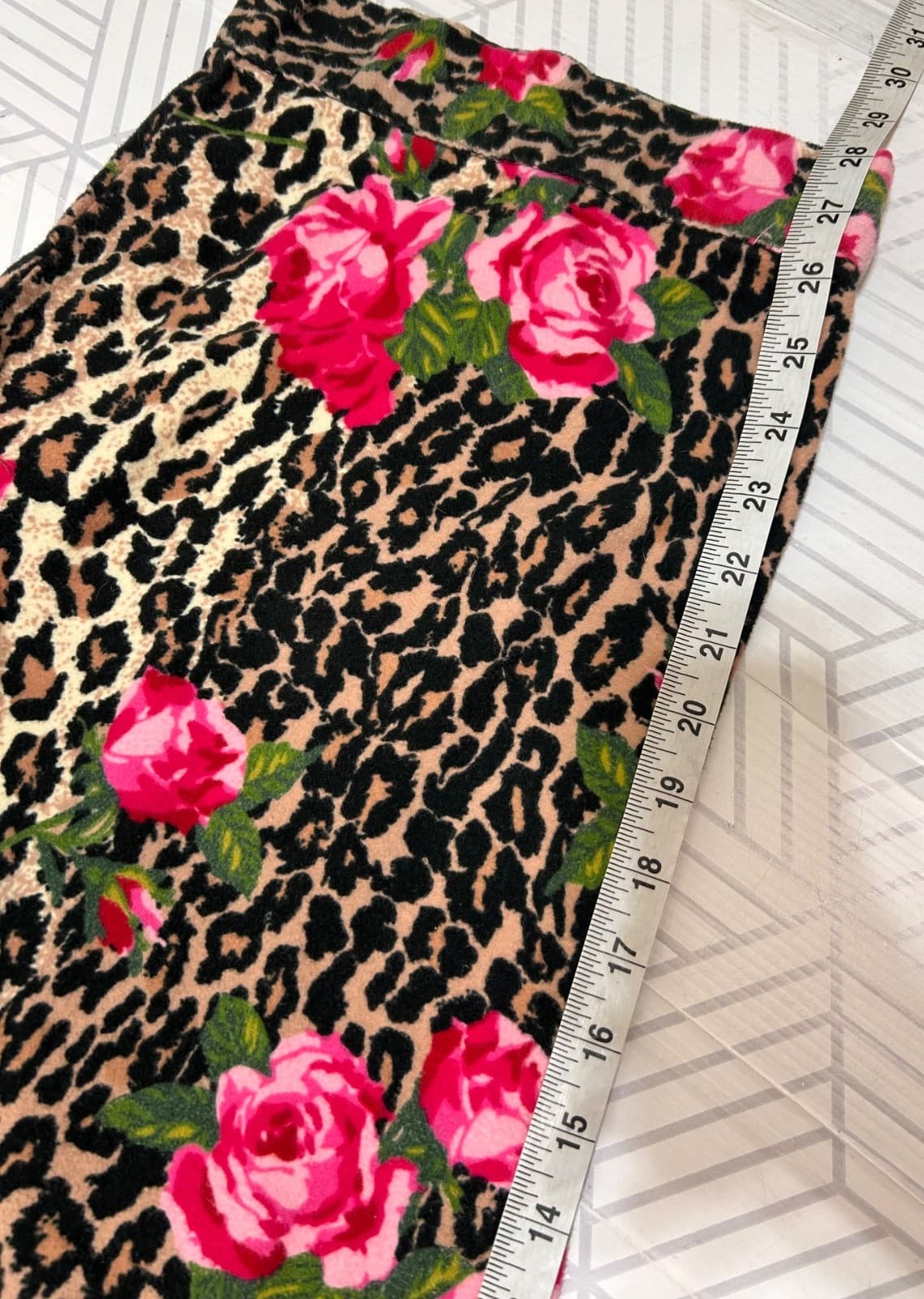 Nick & Nora Plus Size 3XL Pant Shirt Rose & Cheetah Print Pajama Flannel i - Thumbnail 9