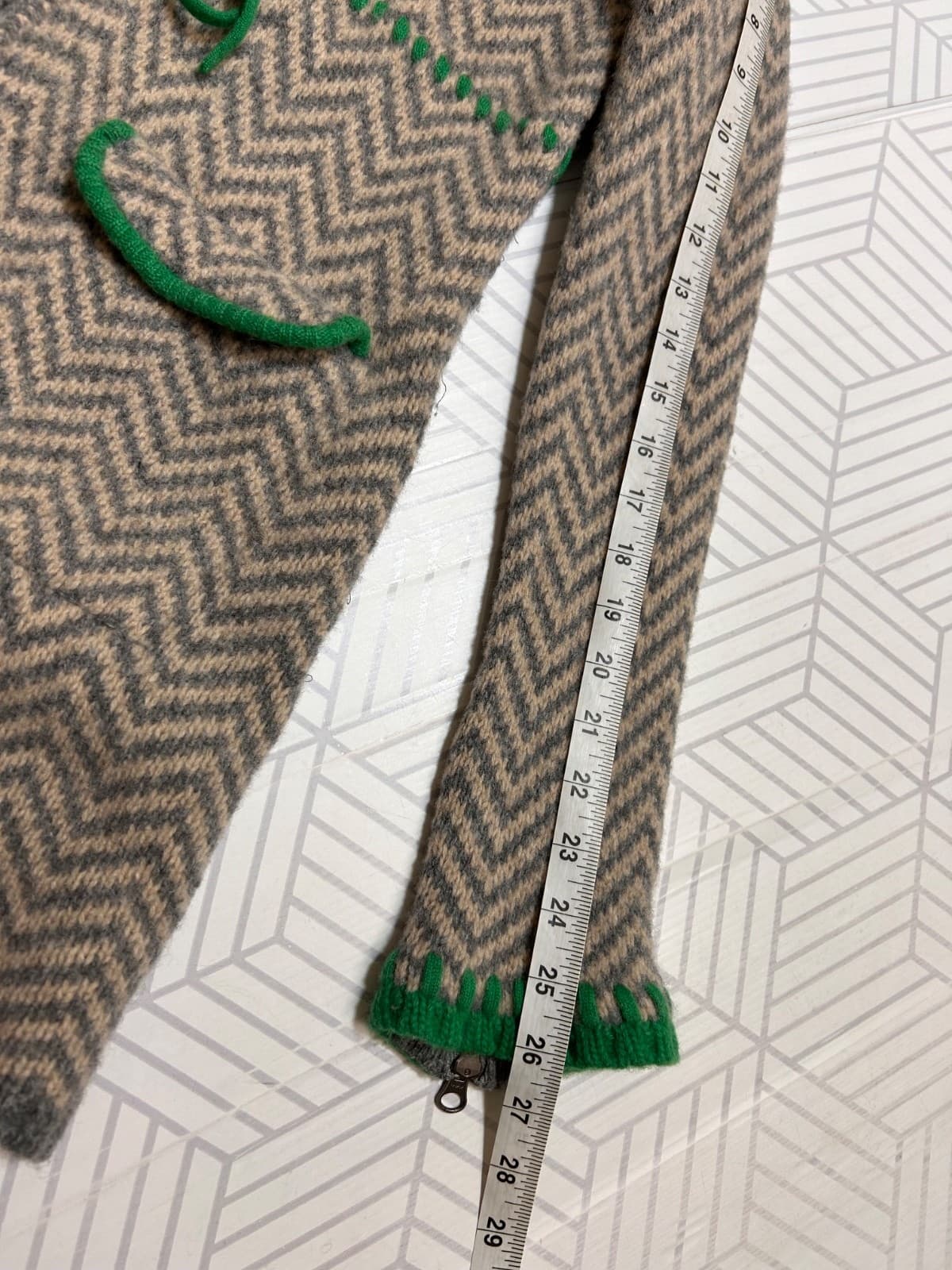 Sparrow Anthropologie Size S fits XS Radiowaves Lambswool Hoodie Zip Jacket Coat - Thumbnail 7