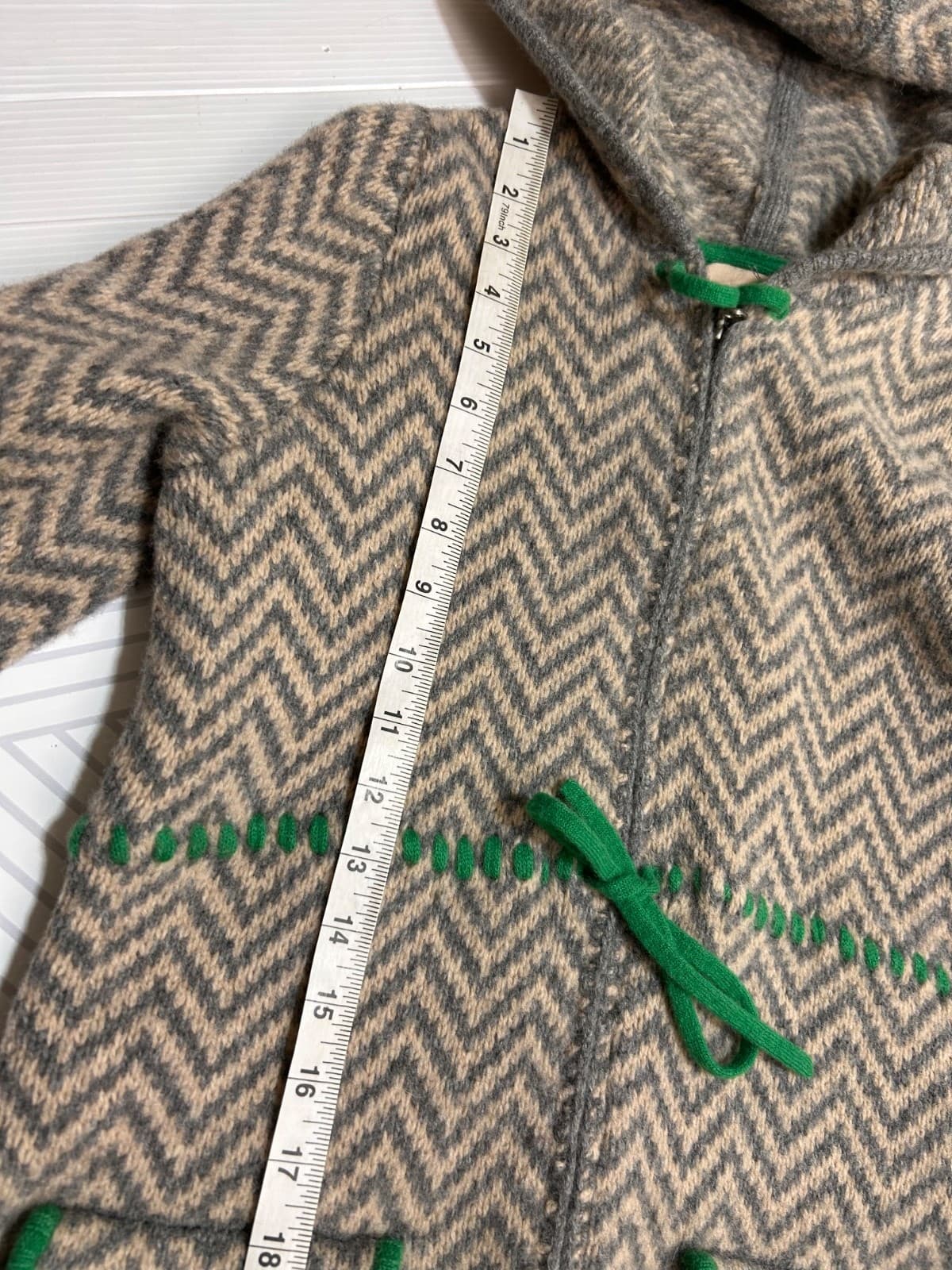 Sparrow Anthropologie Size S fits XS Radiowaves Lambswool Hoodie Zip Jacket Coat - Thumbnail 8