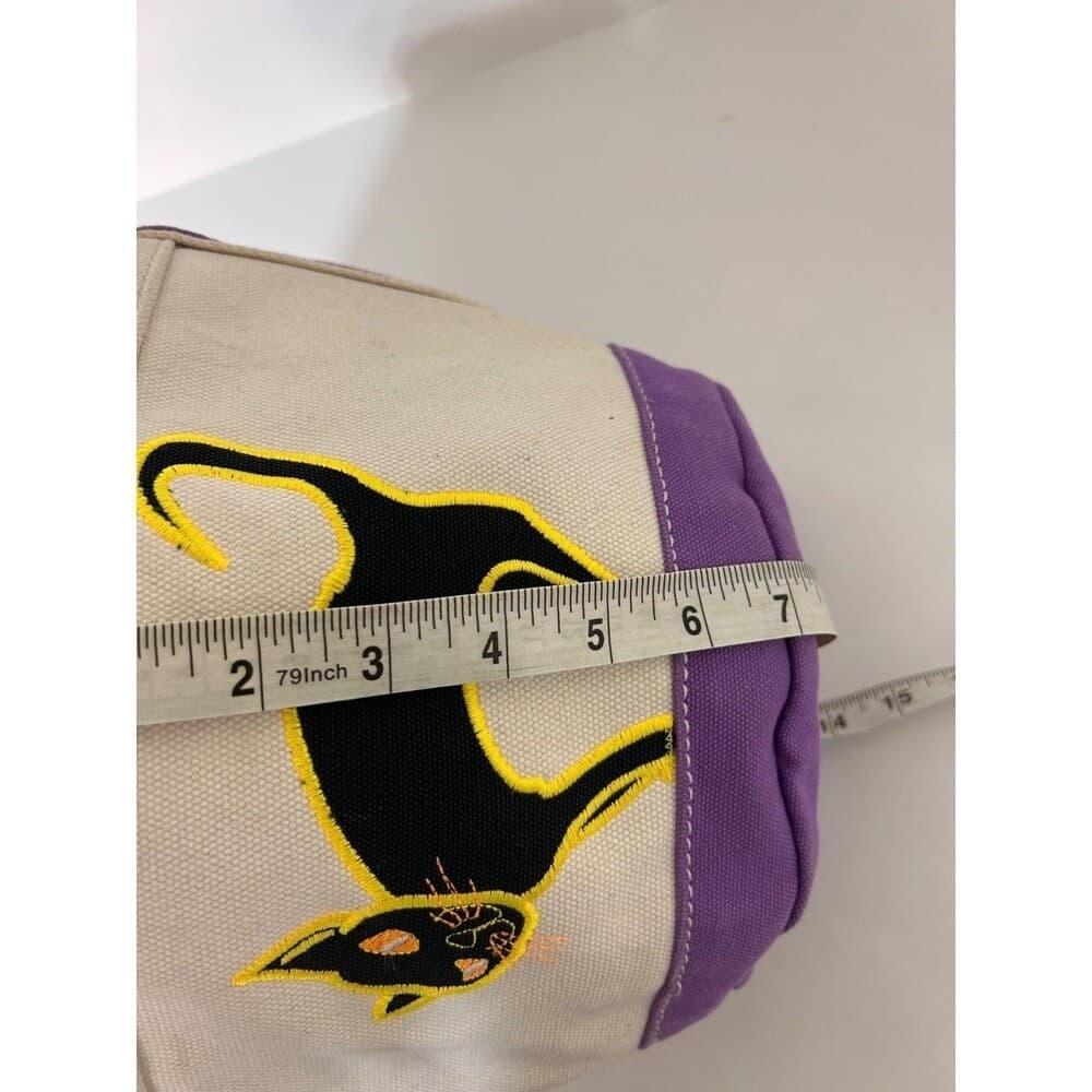 Land's End Halloween Canvas Bucket Tote Bags Black Cat - Thumbnail 6