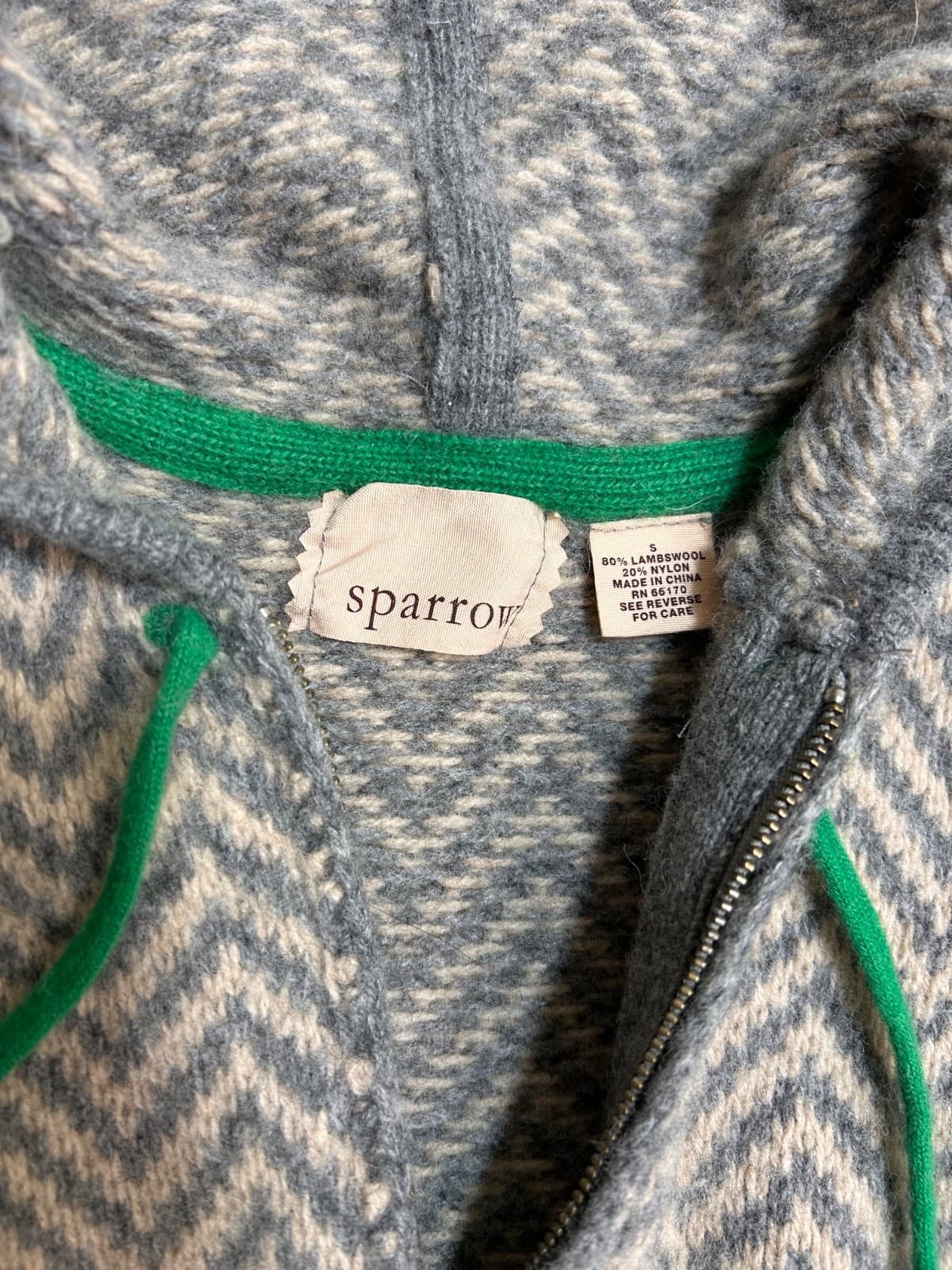 Sparrow Anthropologie Size S fits XS Radiowaves Lambswool Hoodie Zip Jacket Coat - Thumbnail 5