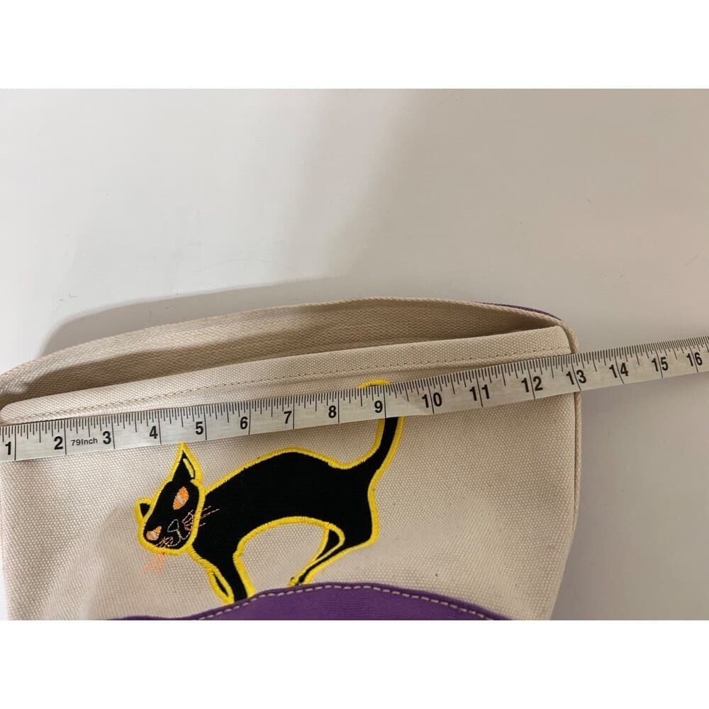 Land's End Halloween Canvas Bucket Tote Bags Black Cat - Thumbnail 7