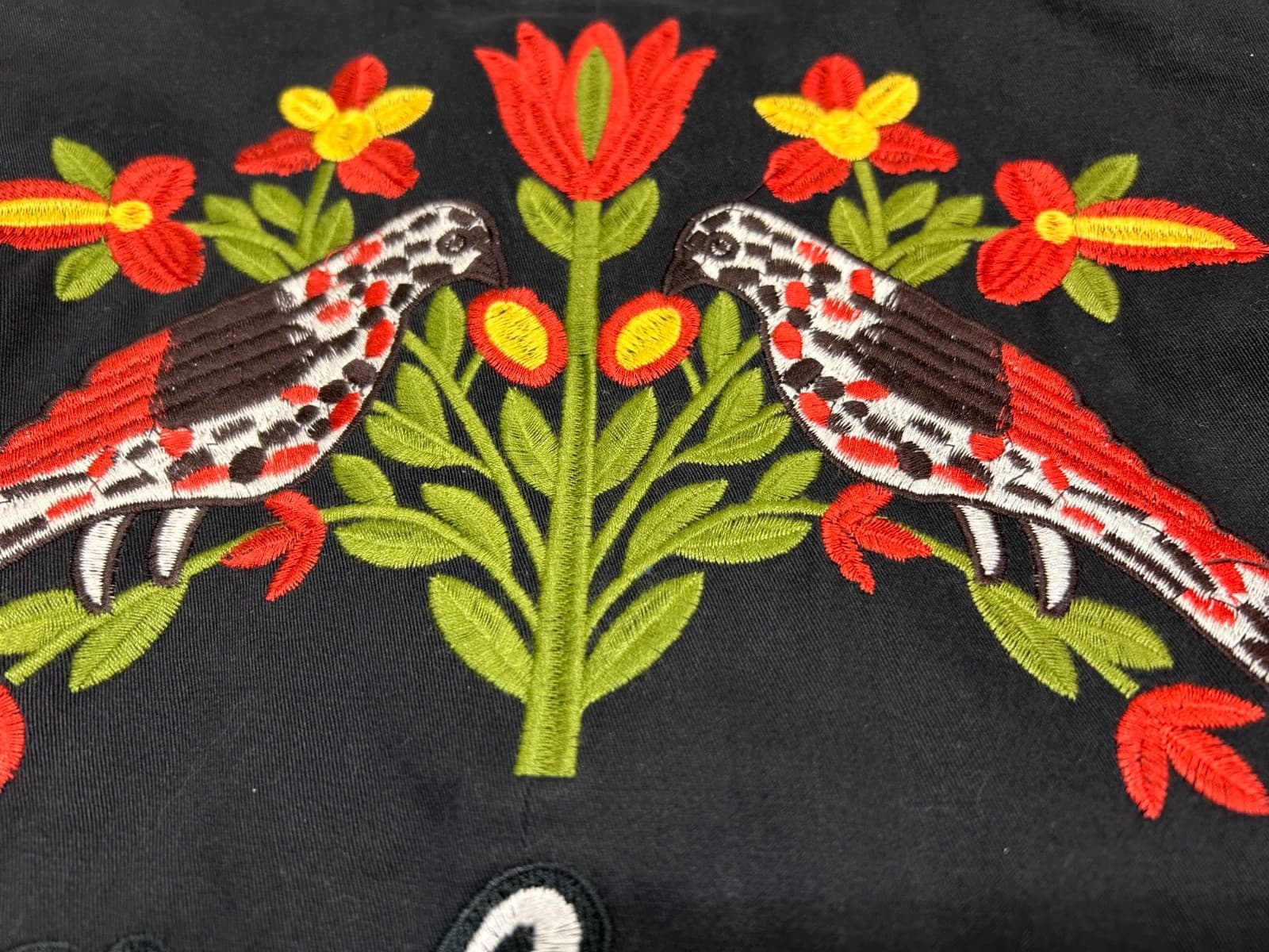 Embroidered Size L Tiger Coat Field Jacket L’Aveugle Par Amour Floral Birds k - Thumbnail 4