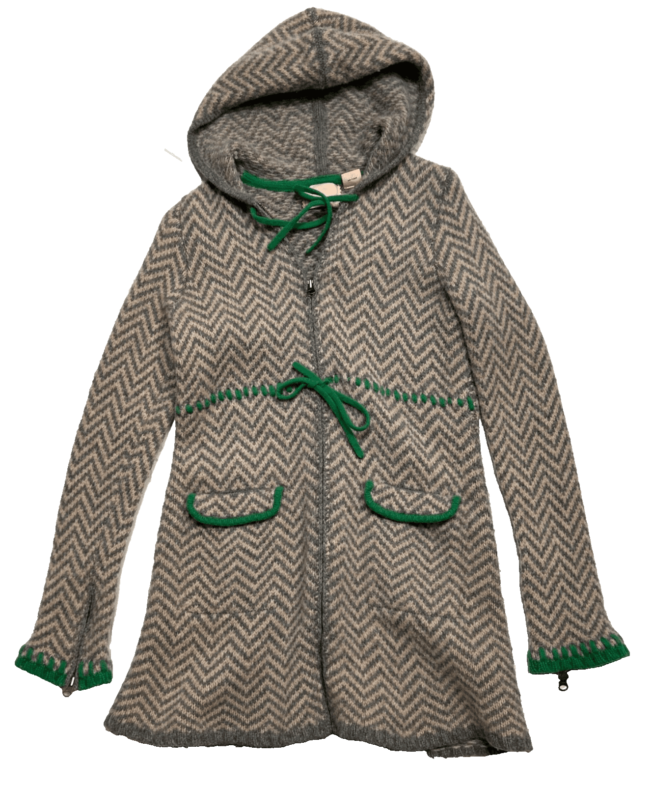 Sparrow Anthropologie Size S fits XS Radiowaves Lambswool Hoodie Zip Jacket Coat