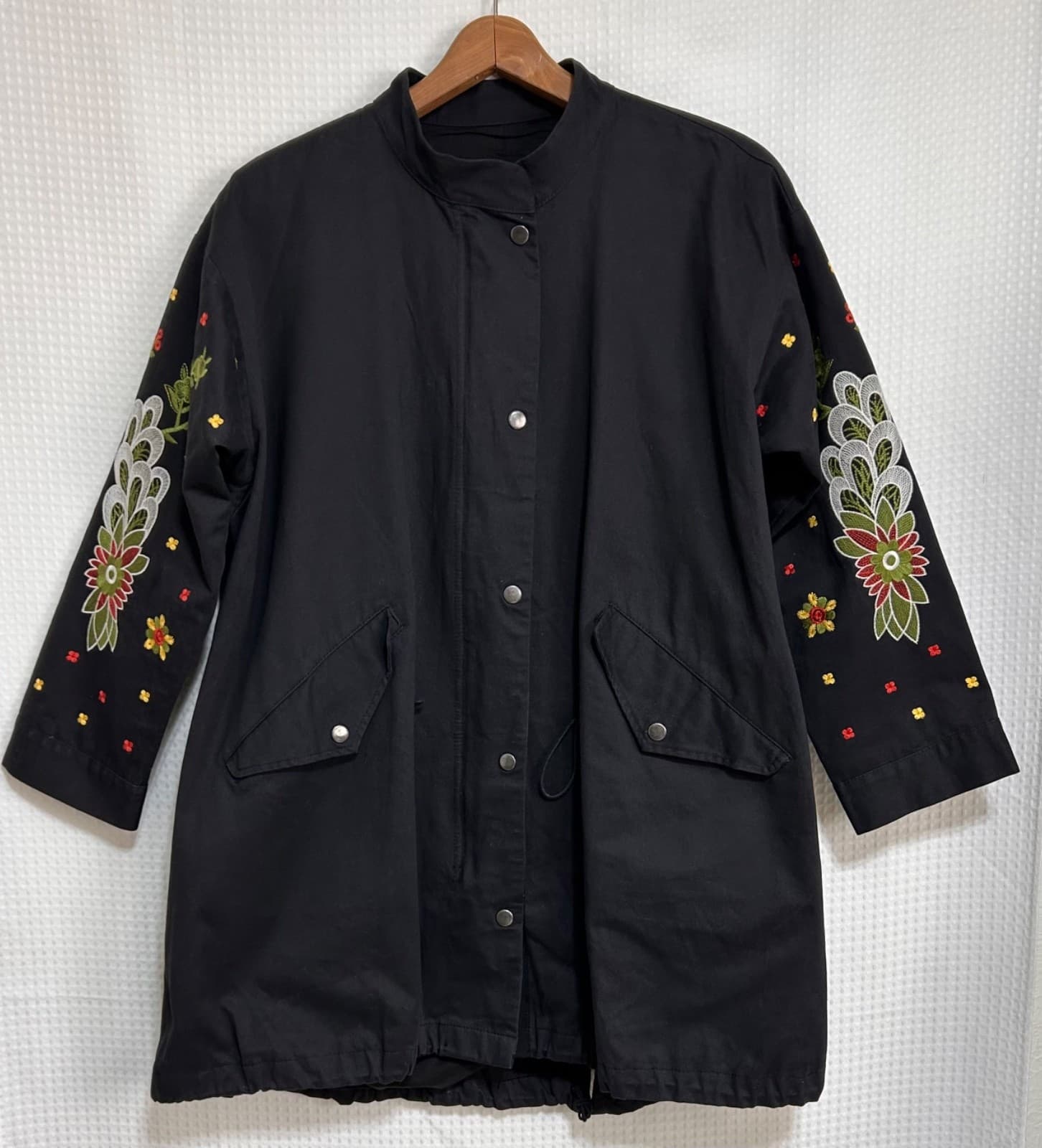 Embroidered Size L Tiger Coat Field Jacket L’Aveugle Par Amour Floral Birds k - Thumbnail 2