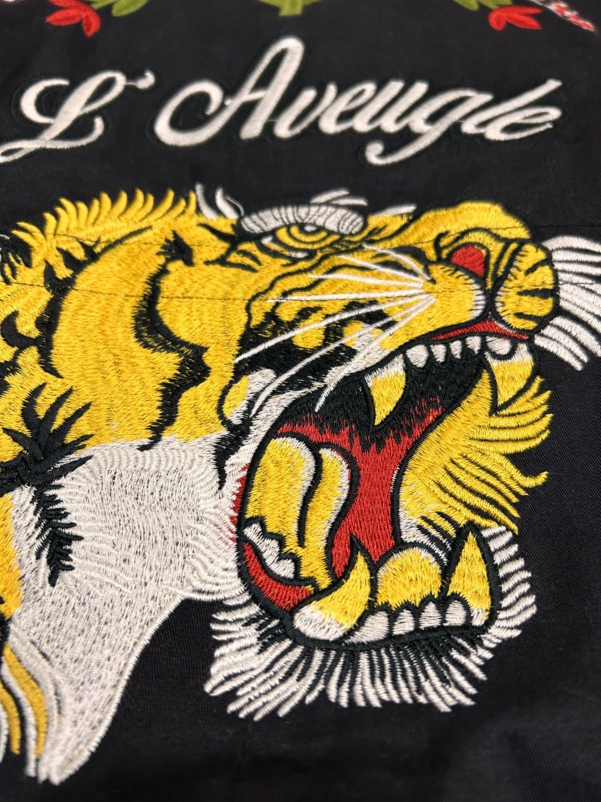 Embroidered Size L Tiger Coat Field Jacket L’Aveugle Par Amour Floral Birds k - Thumbnail 3