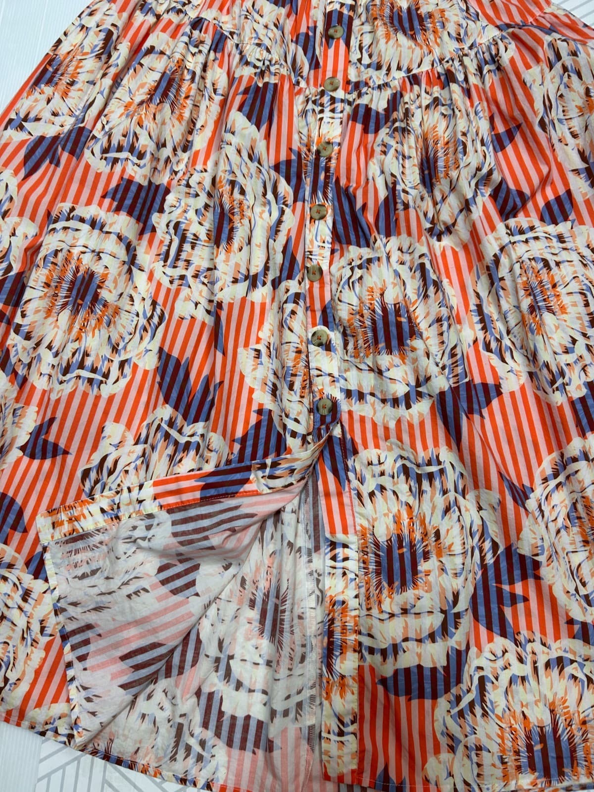 $138 ANTHROPOLOGIE Striped Long Flowy A-Line Skirt Festival Summer i. - Thumbnail 3