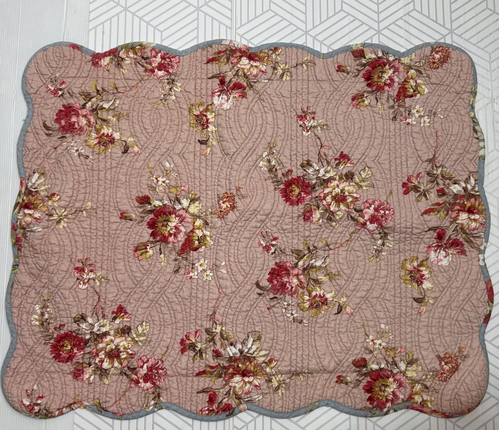 Noble Excellence Pillow Sham Floral Quilted Cotton 20"x26" Country Cottage - Thumbnail 5