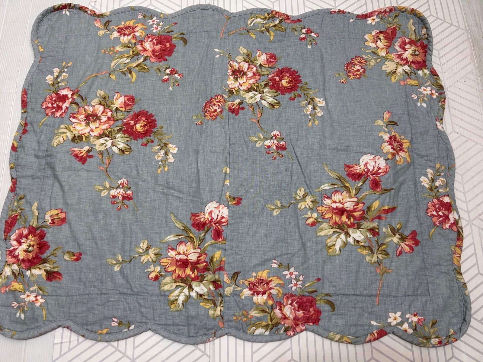 Noble Excellence Pillow Sham Floral Quilted Cotton 20"x26" Country Cottage - Thumbnail 4
