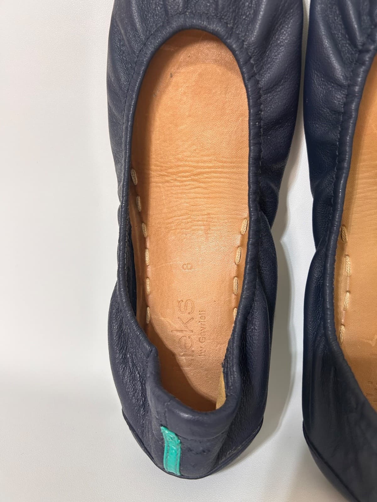 Tieks by Gavrieli Leather Ballet Flats California Navy Blue Shoes Womens Size 8 - Thumbnail 4