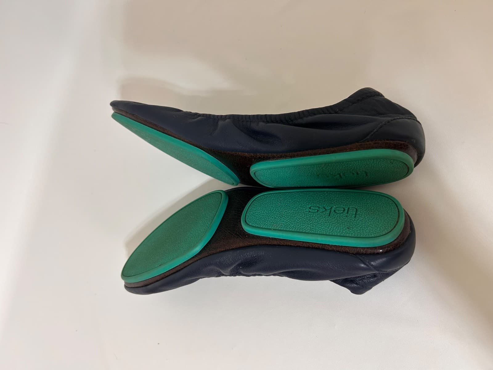 Tieks by Gavrieli Leather Ballet Flats California Navy Blue Shoes Womens Size 8 - Thumbnail 7