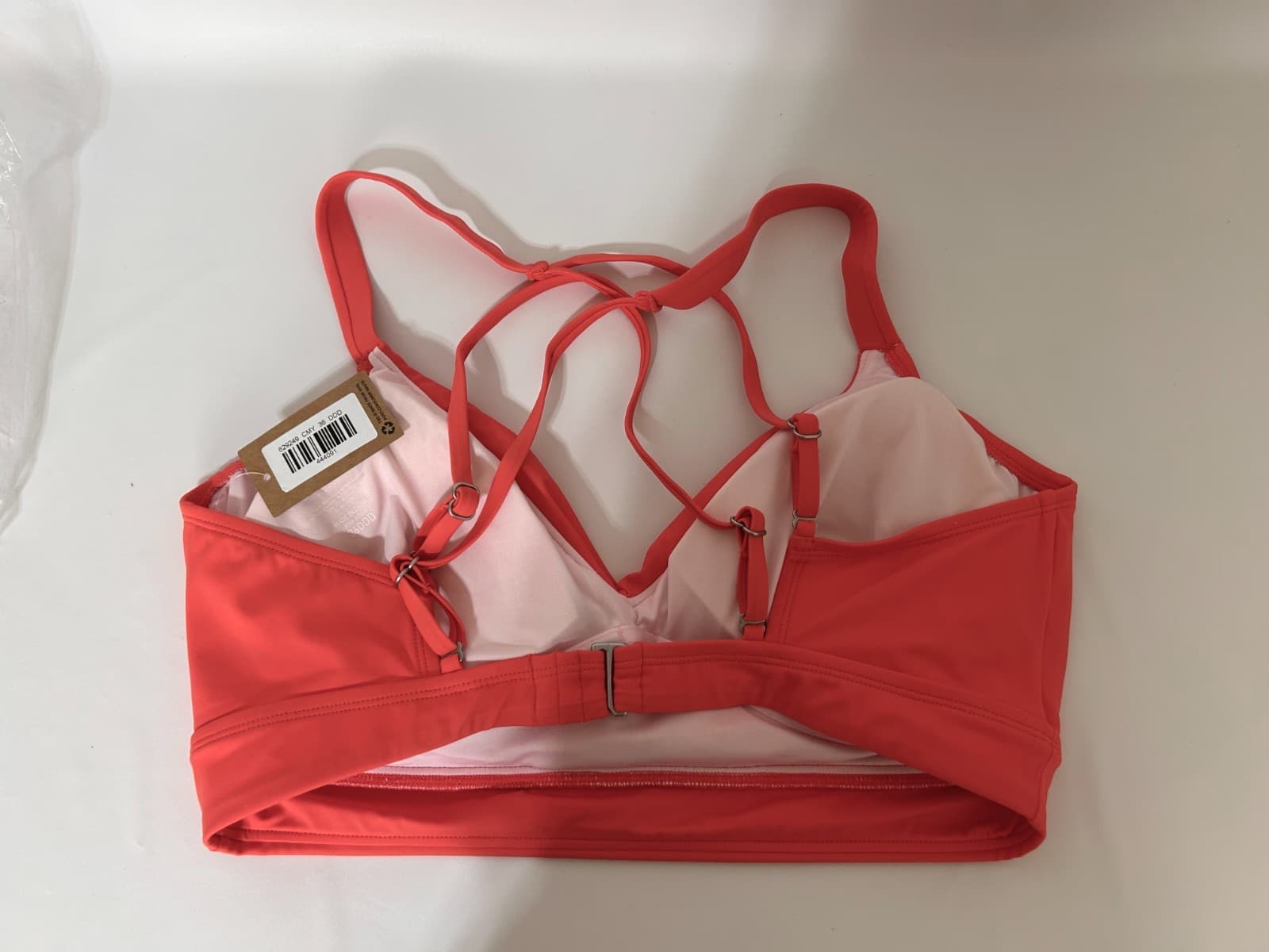 NWT Title Nine Bikini Top 36DDD Underwire Bikini Swim Bra Strappy Coral Orange i - Thumbnail 9