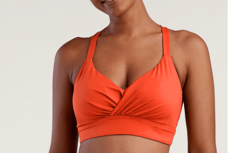 NWT Title Nine Bikini Top 36DDD Underwire Bikini Swim Bra Strappy Coral Orange i