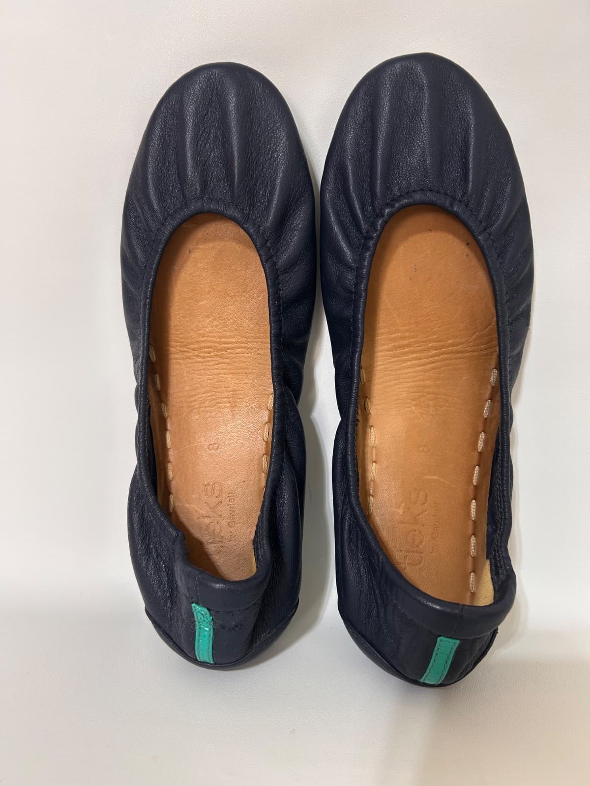 Tieks by Gavrieli Leather Ballet Flats California Navy Blue Shoes Womens Size 8 - Thumbnail 5