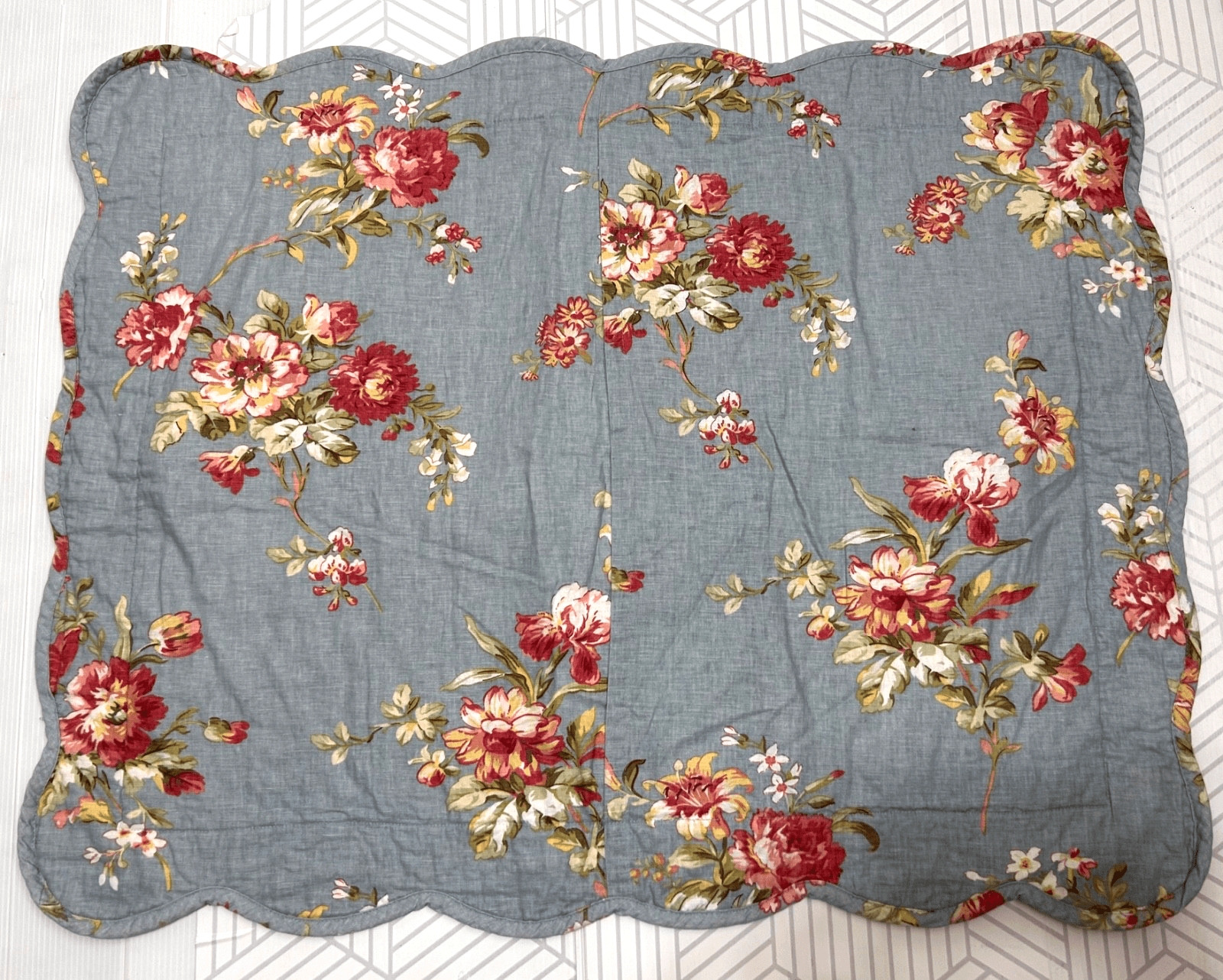 Noble Excellence Pillow Sham Floral Quilted Cotton 20"x26" Country Cottage - Thumbnail 2