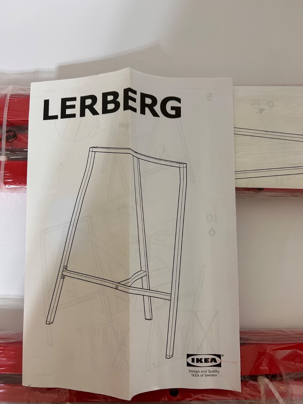 Set of 2 IKEA LERBERG Trestle Hilver Table Legs Only Red Steel 504.736.38 - Thumbnail 11