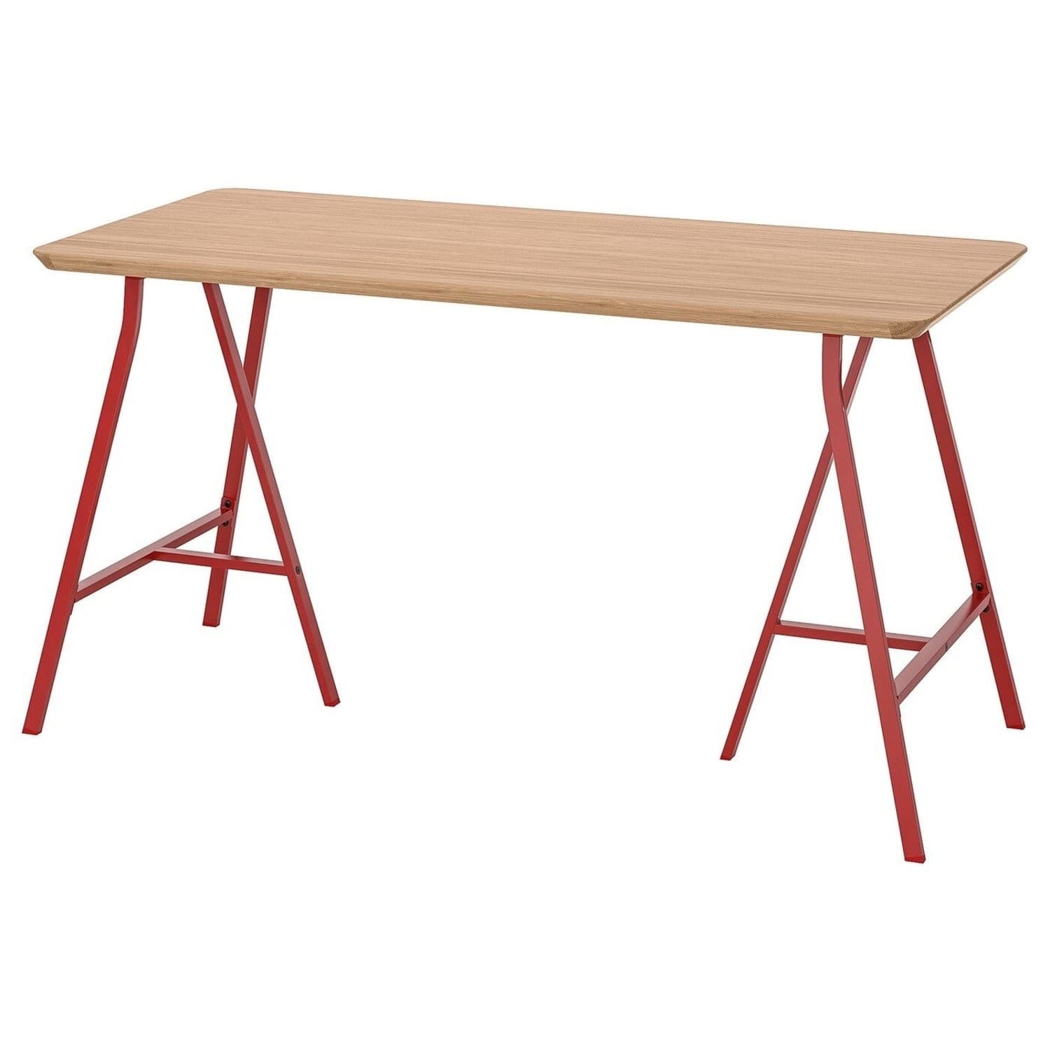 Set of 2 IKEA LERBERG Trestle Hilver Table Legs Only Red Steel 504.736.38 - Thumbnail 12