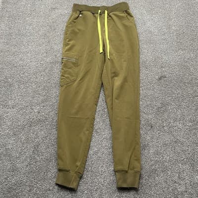 Figs Jogger Pants Small Olive Green Technical Zamora Cargo Zip Pocket
