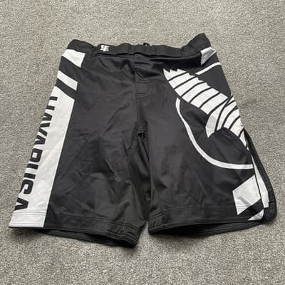 Hayabusa Fight Shorts Black White XL MMA Grappling Training Polyester Mens Gear
