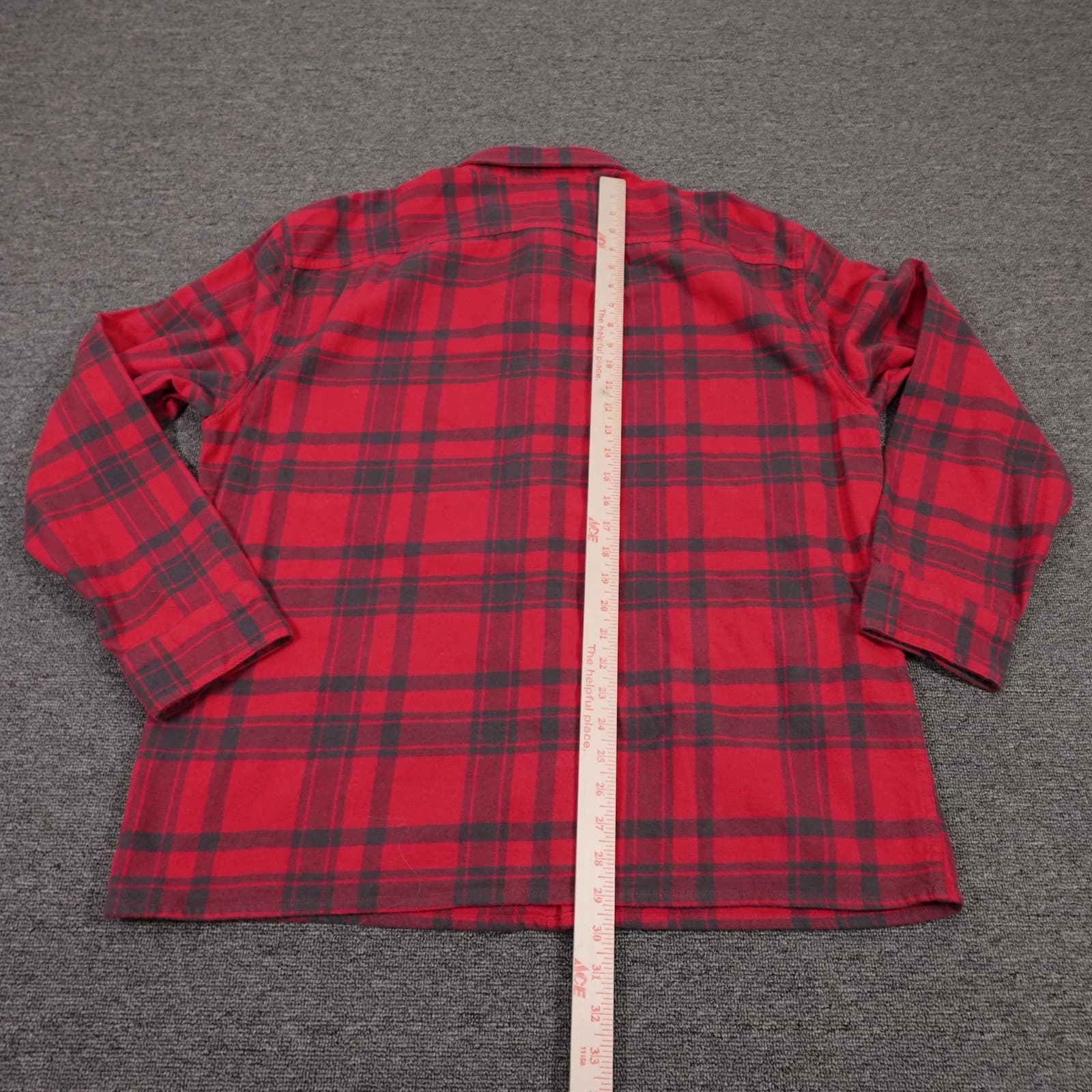 Hollister Shirt Mens XL Red Plaid Long Sleeve Flannel Button Up Relaxed Fit - Thumbnail 5